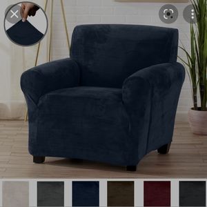 Velvet Plush Slip Cover for Armchair